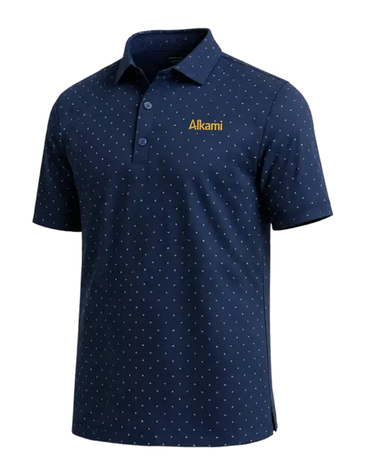 Callaway Micro Chev Dark Navy Print Polo w/Alkami Logo