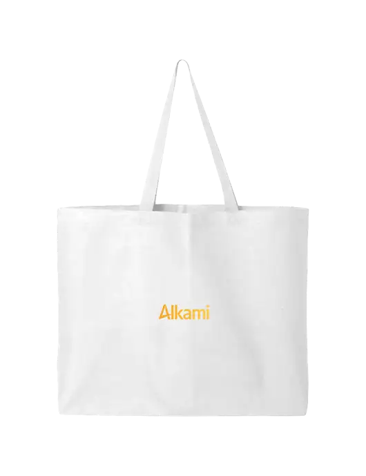 Sturdy Canvas White Tote w/Alkami Logo