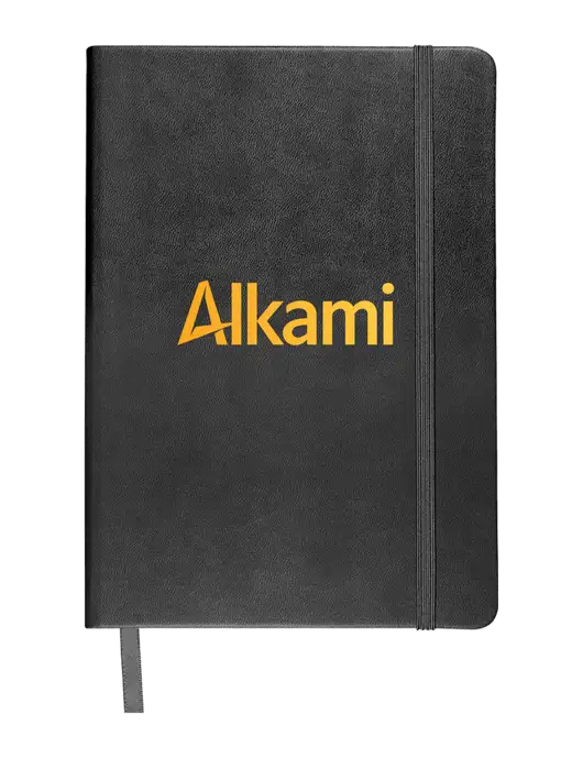 Leeman Black Tuscany Journal 5.75 x 8.25  w/Alkami Logo