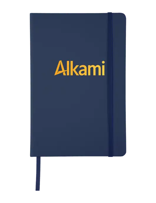 Dark Navy Comfort Touch Bound Journal 5 ¾" W x 8 ½” H w/Alkami Logo