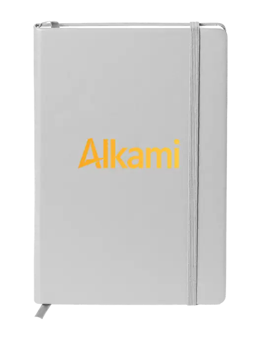 Neoskin Silver Hard Cover Journal 5.75 x 8.375
 w/Alkami Logo