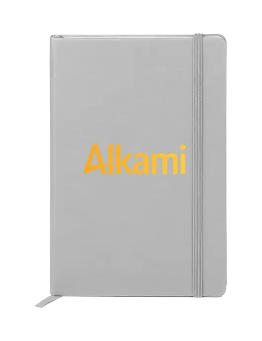 Neoskin Silver Hard Cover Junior Journal, 3.75 x 5.625 w/Alkami Logo