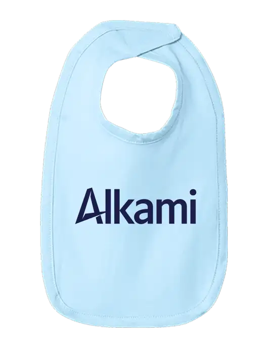 Rabbit Skins Light Blue Infant Premium Jersey Bib w/Alkami Logo