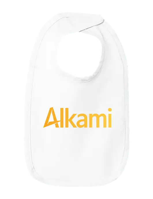 Rabbit Skins White Infant Premium Jersey Bib w/Alkami Logo