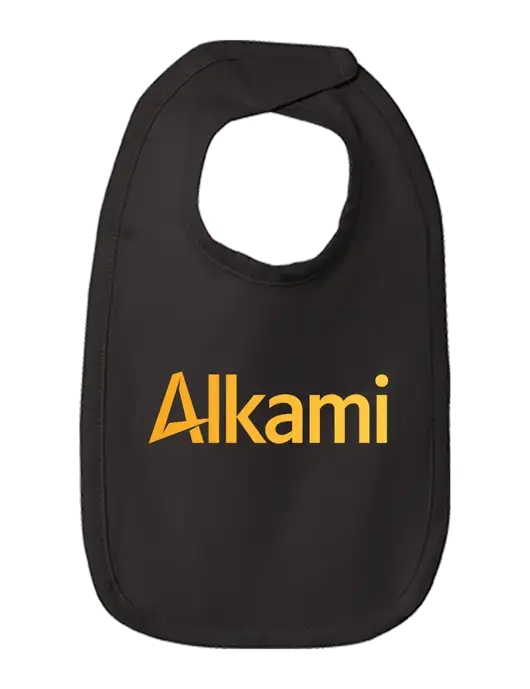 Rabbit Skins Black Infant Premium Jersey Bib w/Alkami Logo