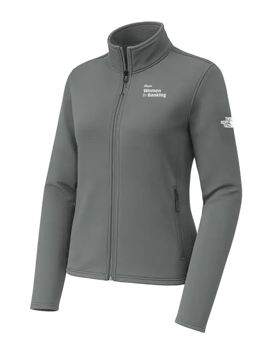 The North Face Womens Aim Full-Zip Dark Medium Grey Fleece Jacket w/Women in Banking Logo