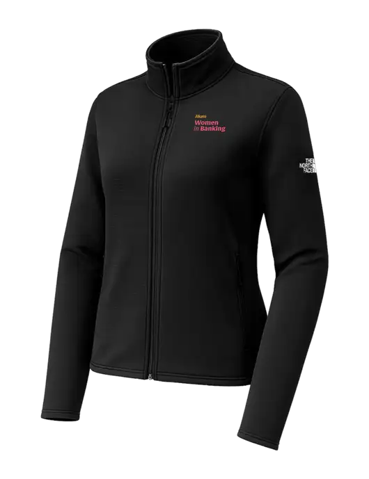 The North Face Womens Aim Full-Zip Black Fleece Jacket w/Women in Banking Logo