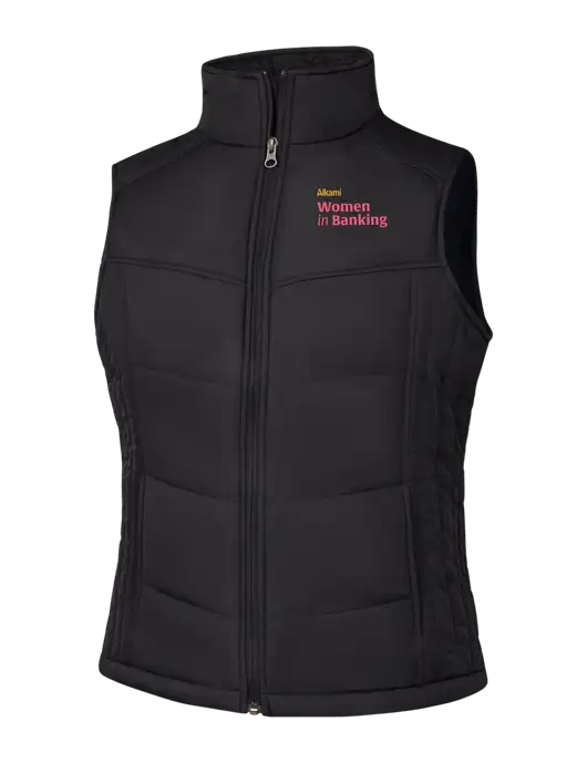 Womens Black/Black Vest w/Women in Banking Logo