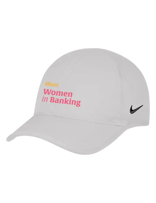 Nike White Featherlight Cap w/Women in Banking Logo