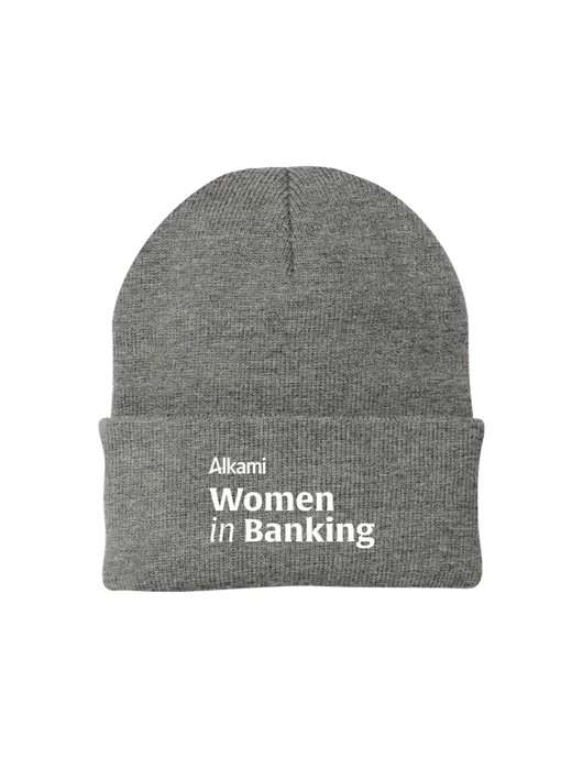 Medium Grey Heather Knit Cap w/Women in Banking Logo
