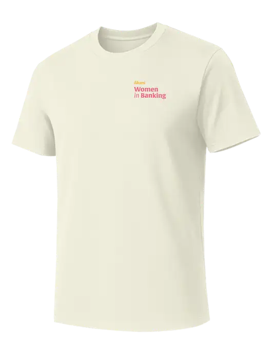 Allmade White Sand Organic Cotton Tee w/Women in Banking Logo