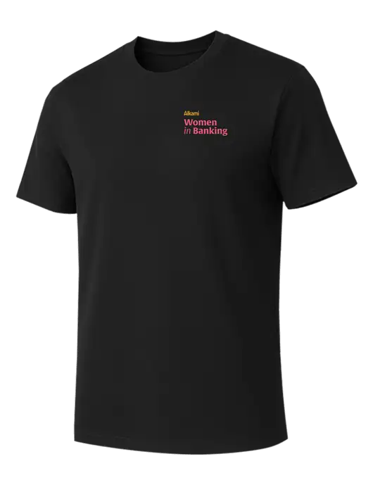 Allmade Deep Black Organic Cotton Tee w/Women in Banking Logo