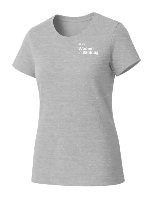 Womens Seriously Soft Light Heathered Grey T-Shirt w/Women in Banking Logo