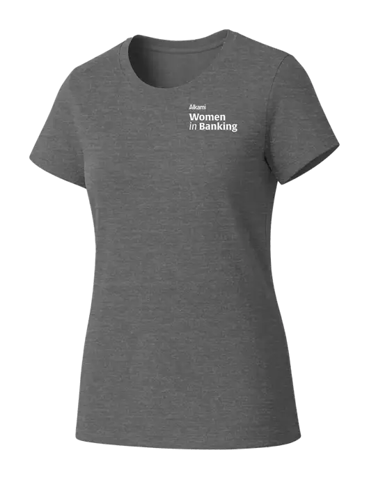 Womens Seriously Soft Grey Frost T-Shirt w/Women in Banking Logo