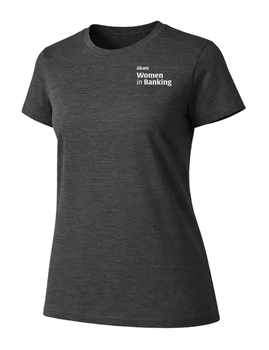 Womens Ring Spun Dark Heather Grey 4.5 oz T-Shirt w/Women in Banking Logo