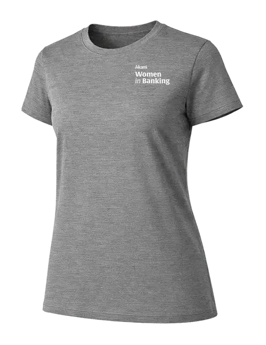 Womens Ring Spun Light Grey Heather 4.5 oz T-Shirt w/Women in Banking Logo