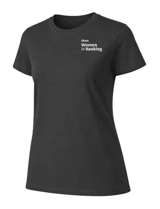 Womens Ring Spun Charcoal 4.5 oz T-Shirt w/Women in Banking Logo