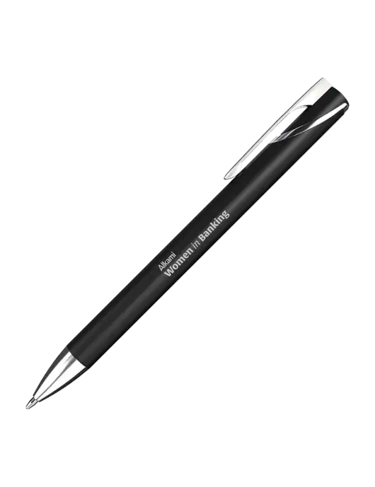 Black/Chrome HyperNova Ballpoint Pen - Black Ink w/Women in Banking Logo