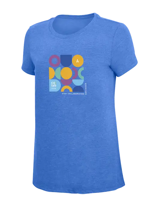 Womens Simply Soft Royal Frost 4.5oz  Poly/Combed Ring Spun Cotton T-Shirt w/San Diego Co:lab 26 Logo